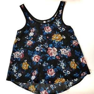 MUDD Floral Semi Sheer tank